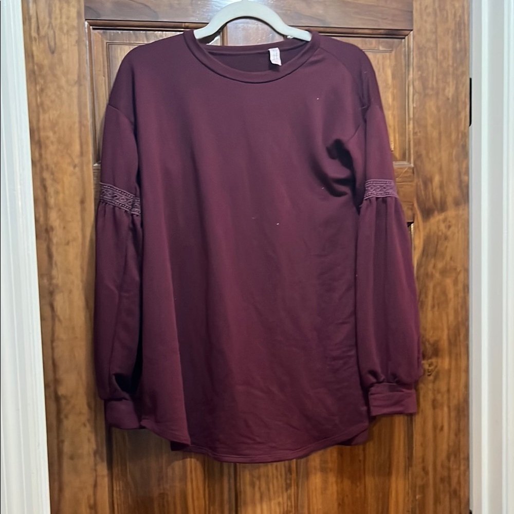 Elegant Burgundy Long Sleeve Blouse